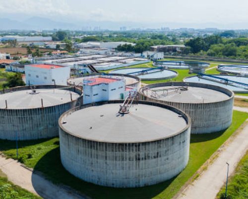 Aerial View of Wastewater Treatment Plant in Puerto Vallarta, Mexico