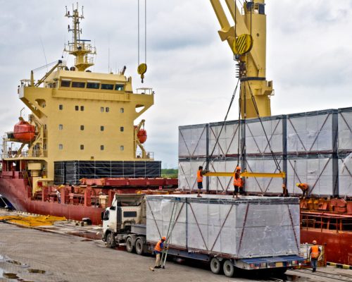 Loading cargo into the ship